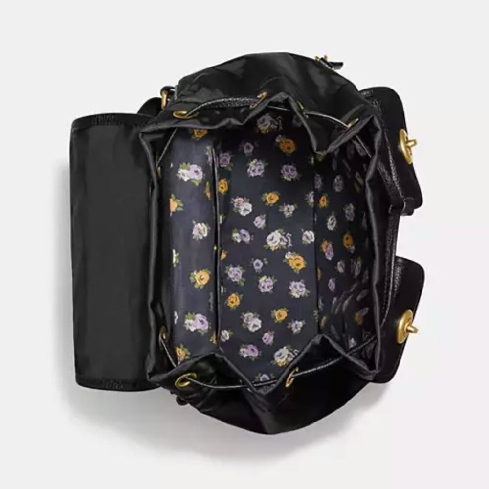 COACH Cargo Backpack With Vintage Rose Print Interior - Picture 4 of 8